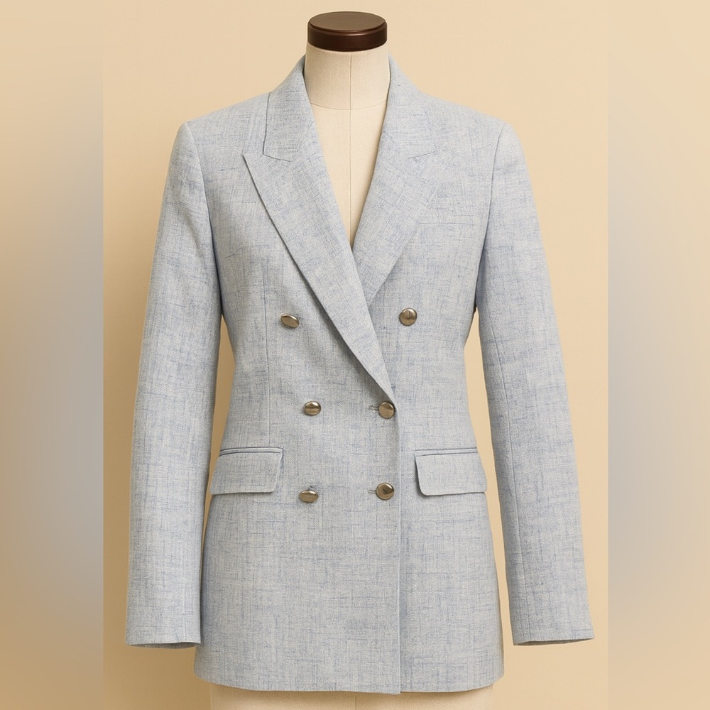 Tagliatore Sky Blue Double-Breasted Blazer